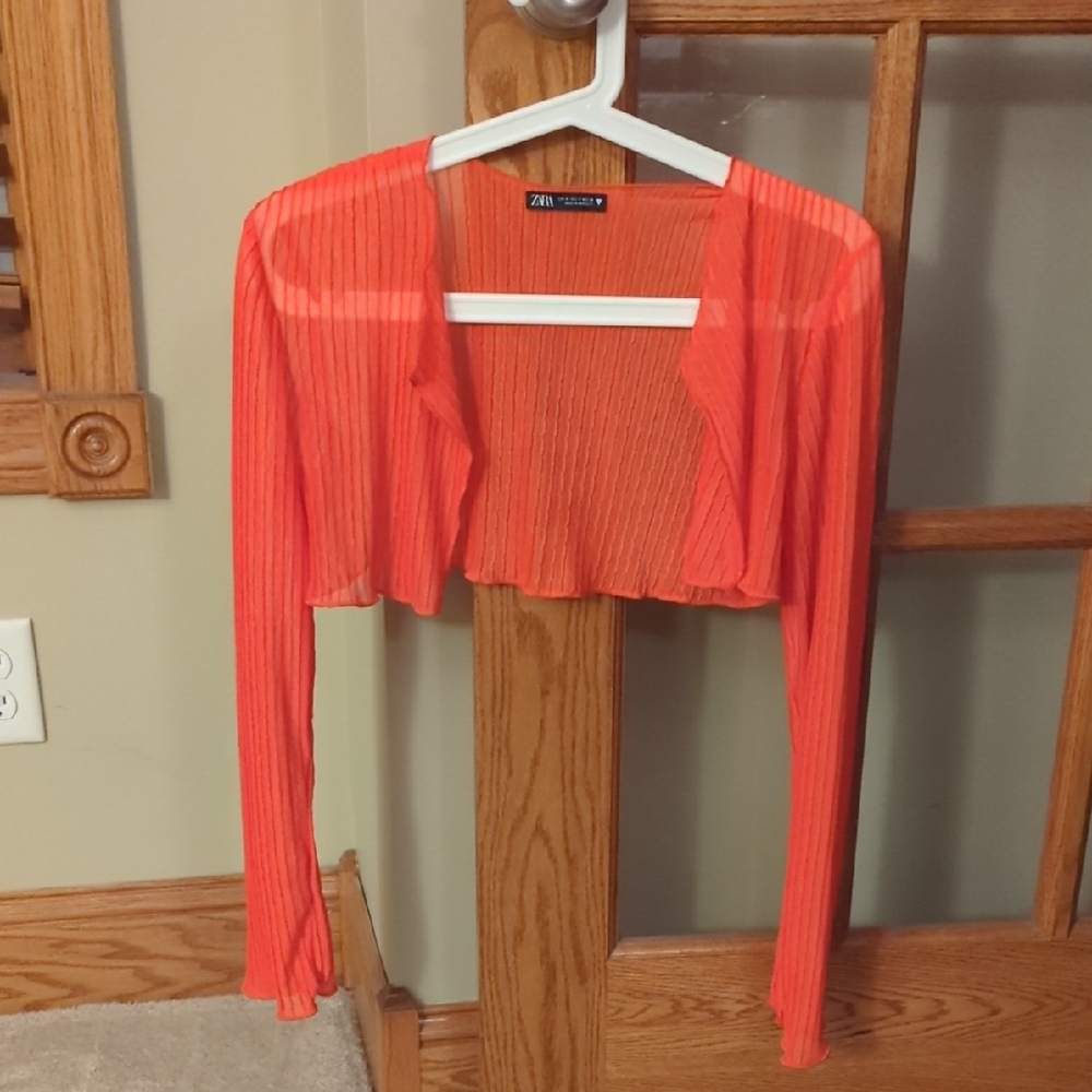 Zara Vibrant Orange Crop Top